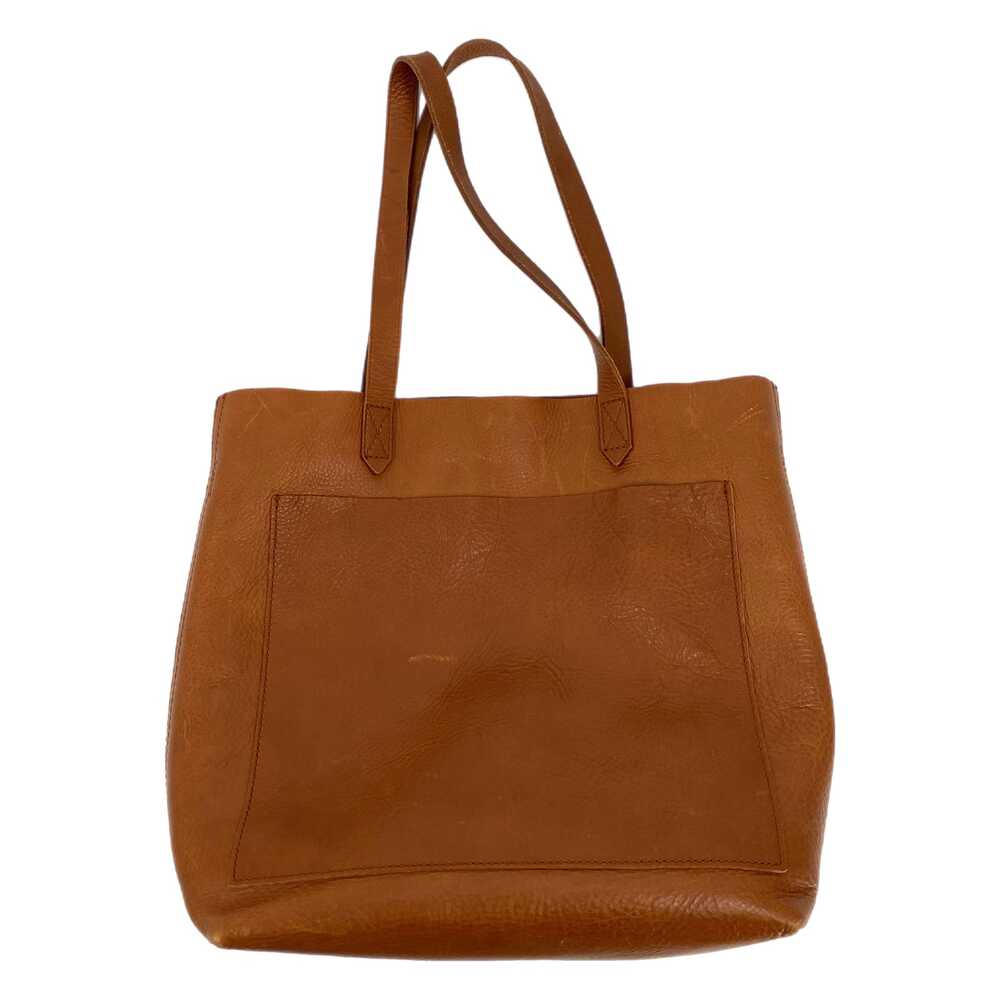 Madewell Brown Leather Tote | Classic Medium Tote Bag